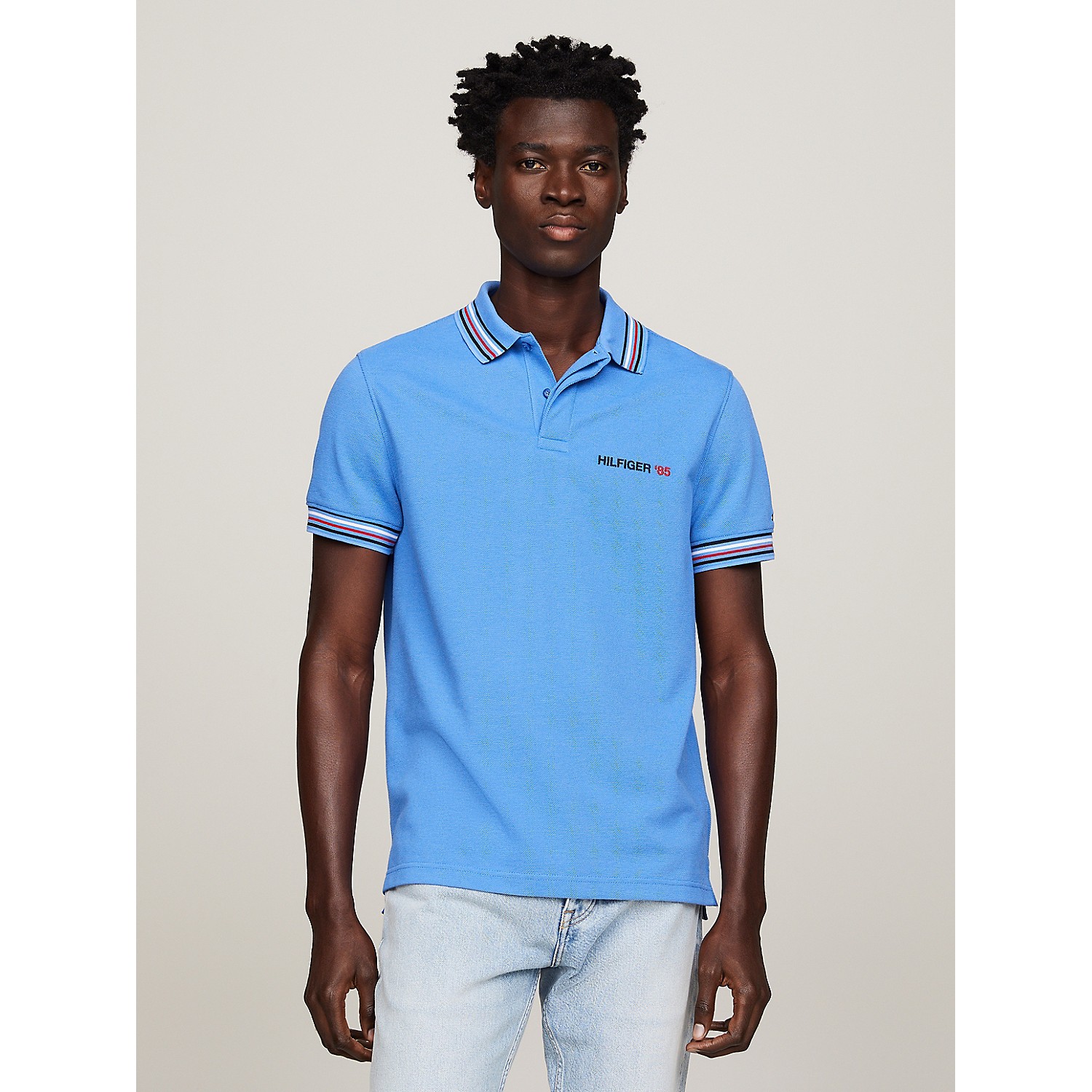 TOMMY HILFIGER Regular Fit Stripe Tipped Polo